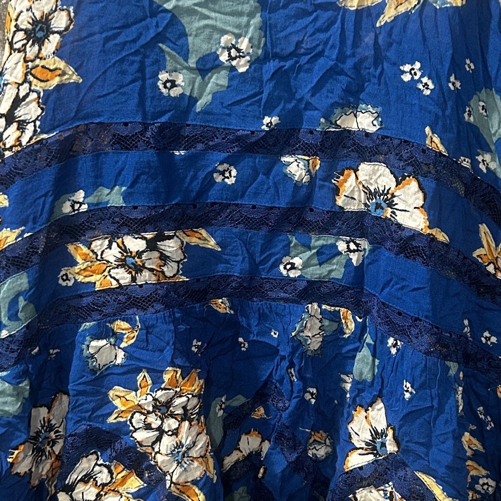 Free People Floral Navy Tank Top - Picture 3 of 4